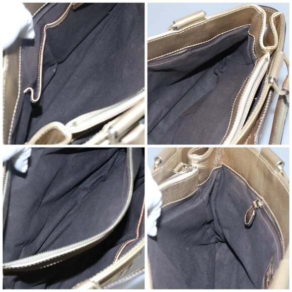 BURBERRY Nova Check Tote Bag PVC Beige Gold Auth 116135 - Picture 15 of 16